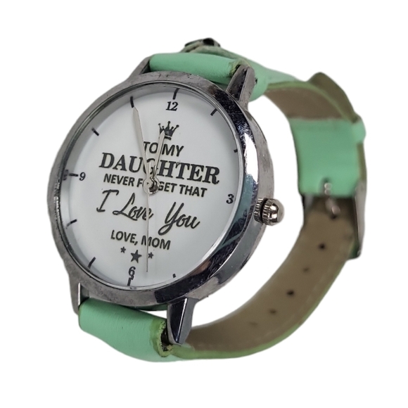 Accessories - To My Daughter Personalized Watch Quartz with Faux Leather Strap Gift from Mom